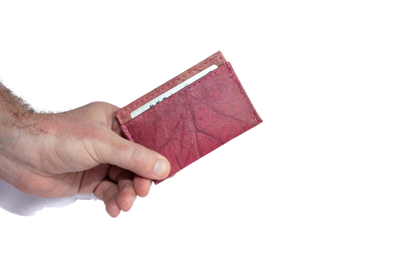 Vegan Leather Card Holder - Pink