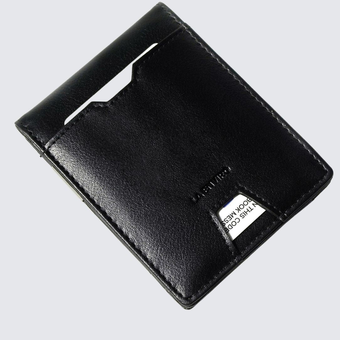 Yamba Vegan Minimalist Slim Bifold Wallet I Black