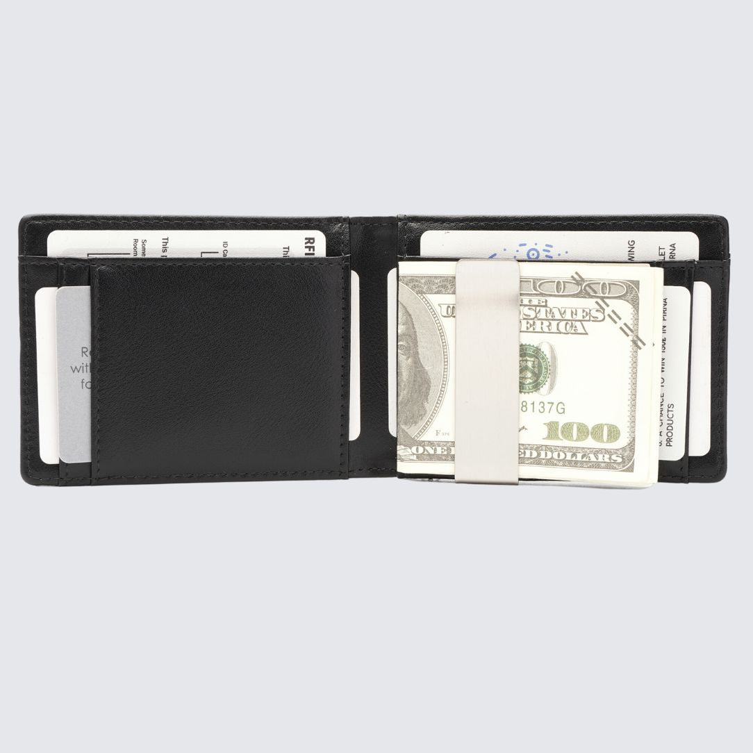 Yamba Vegan Minimalist Slim Bifold Wallet I Black