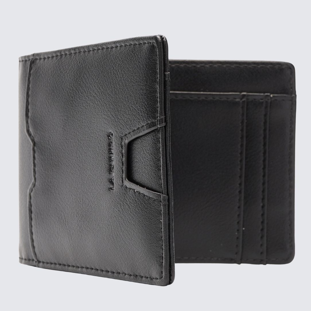 Yamba Vegan Minimalist Slim Bifold Wallet I Black