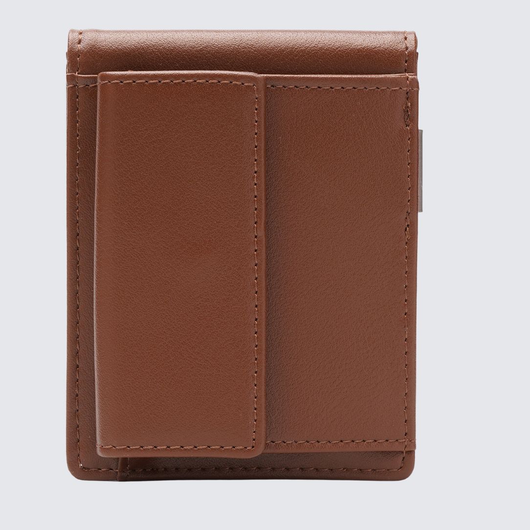 Yamba Vegan Minimalist Slim Bifold Wallet I Brown