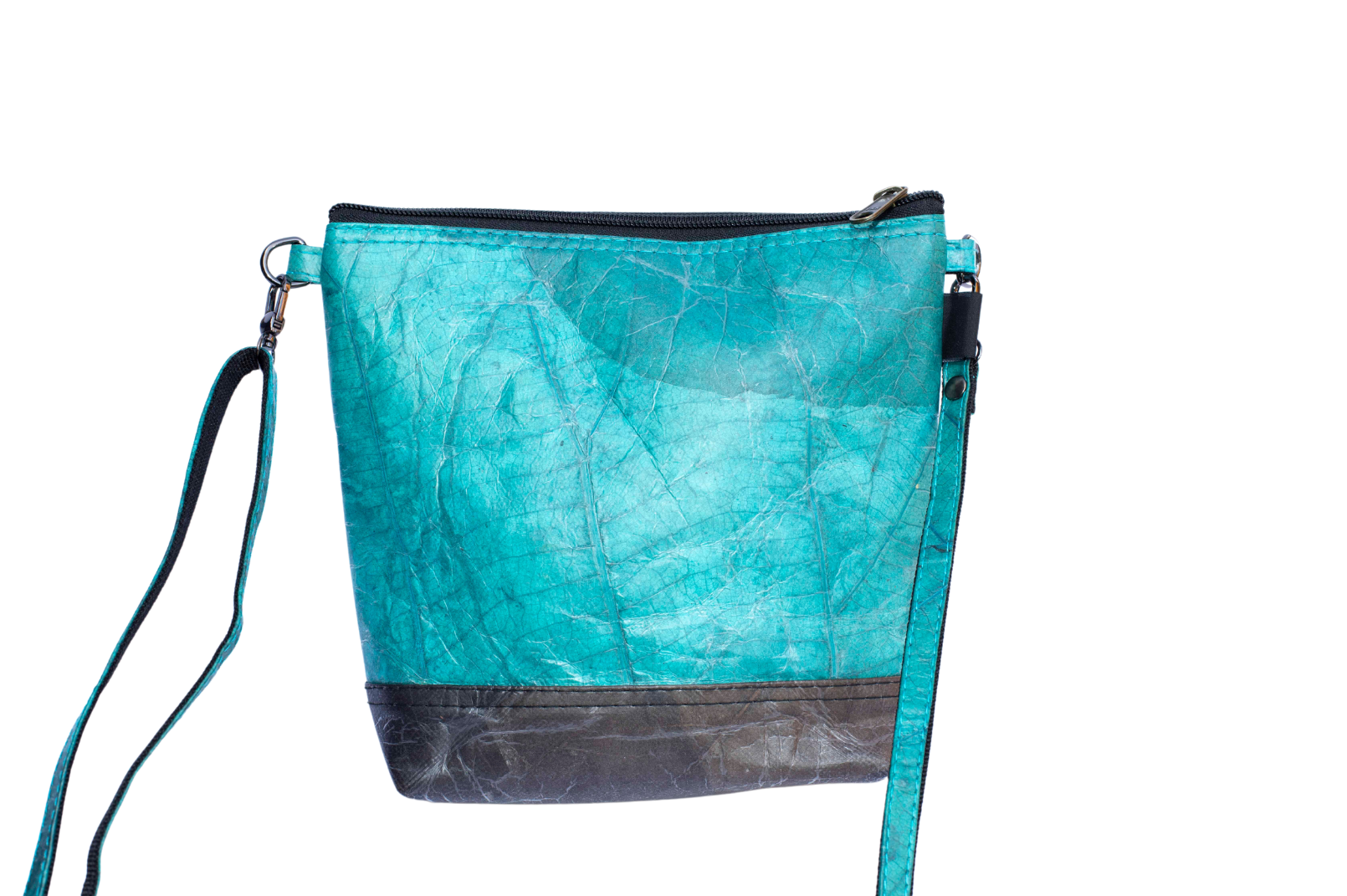 Vegan Leather Cross-Body Bag - Turquoise