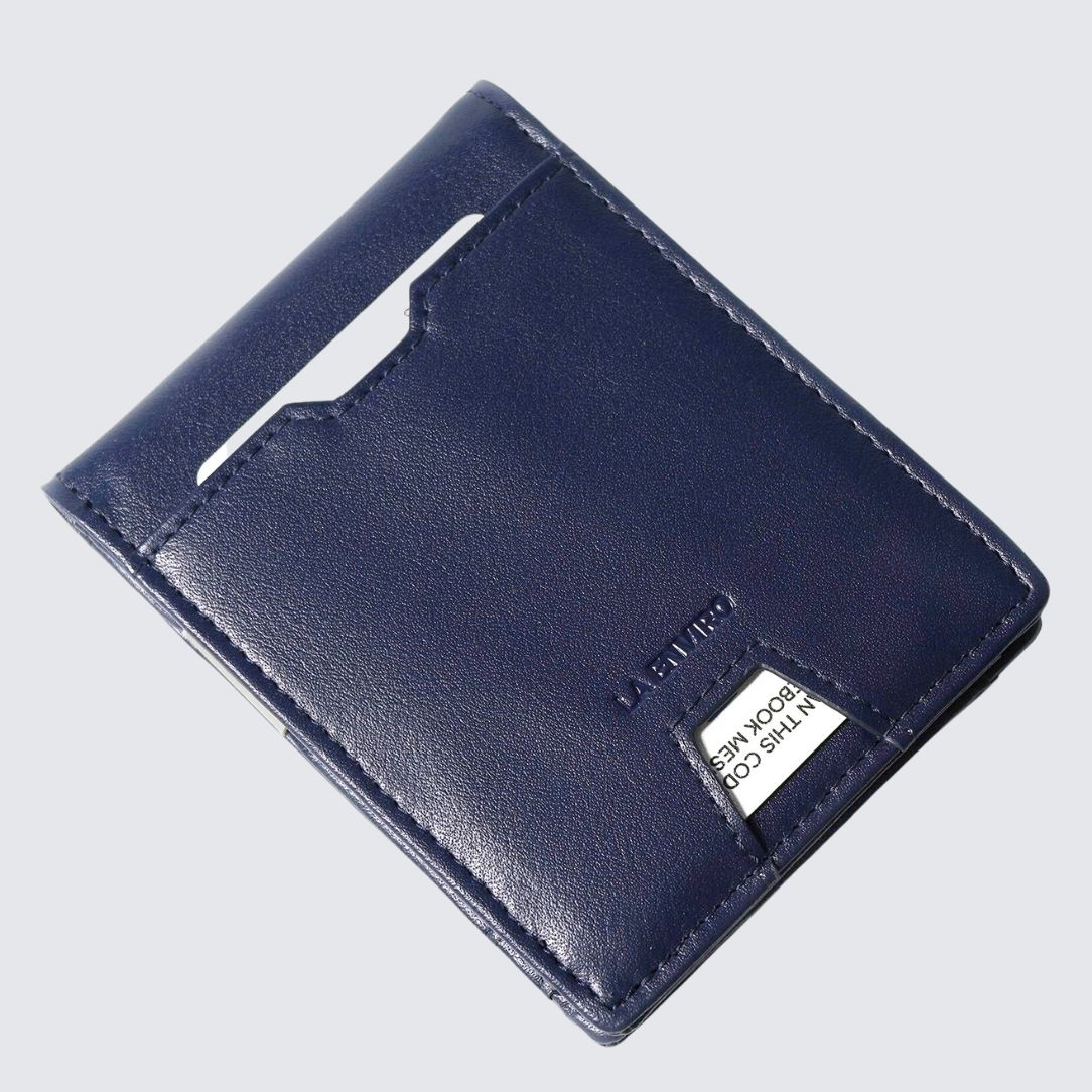 Yamba Vegan Minimalist Slim Bifold Wallet I Blue