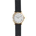 36mm Gold | Pinatex Band (Black) - Time IV Change - stride