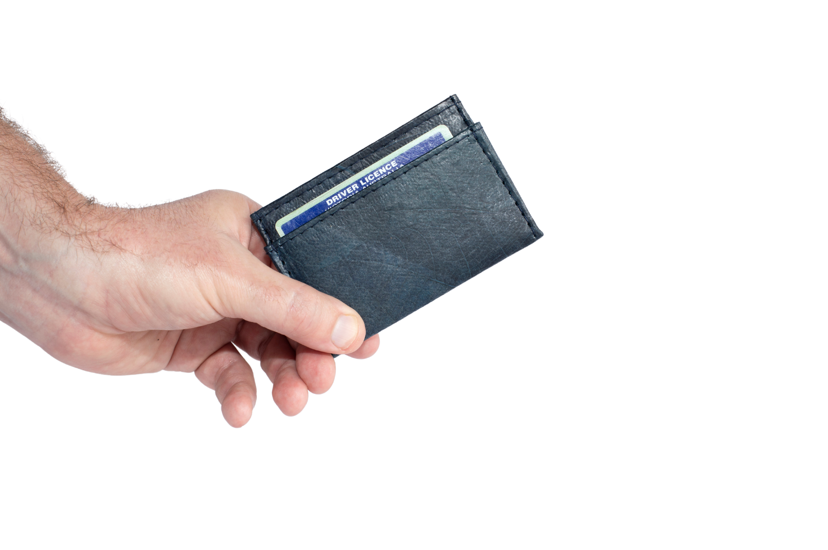 Vegan Leather Card Holder - Blue