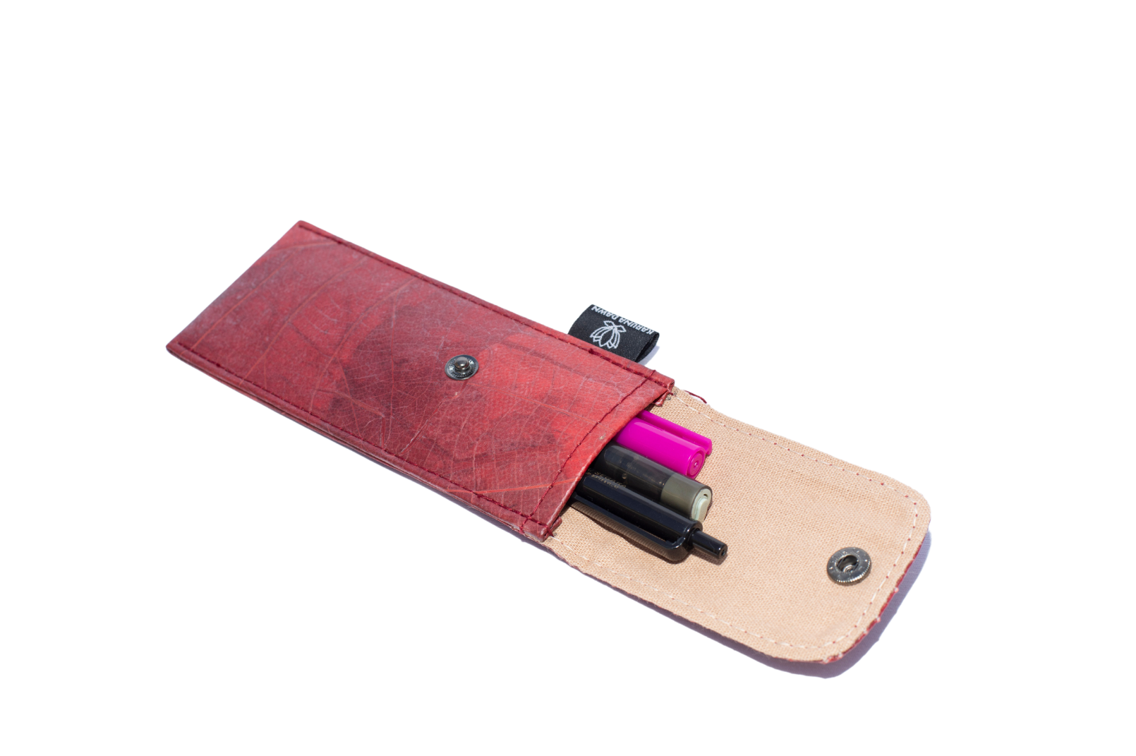 Vegan Leather Pen Holder - Red