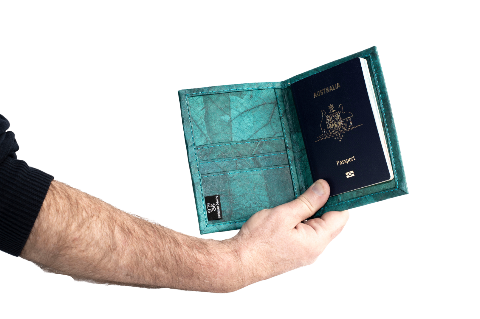 Vegan Leather Passport Holder - Turquoise