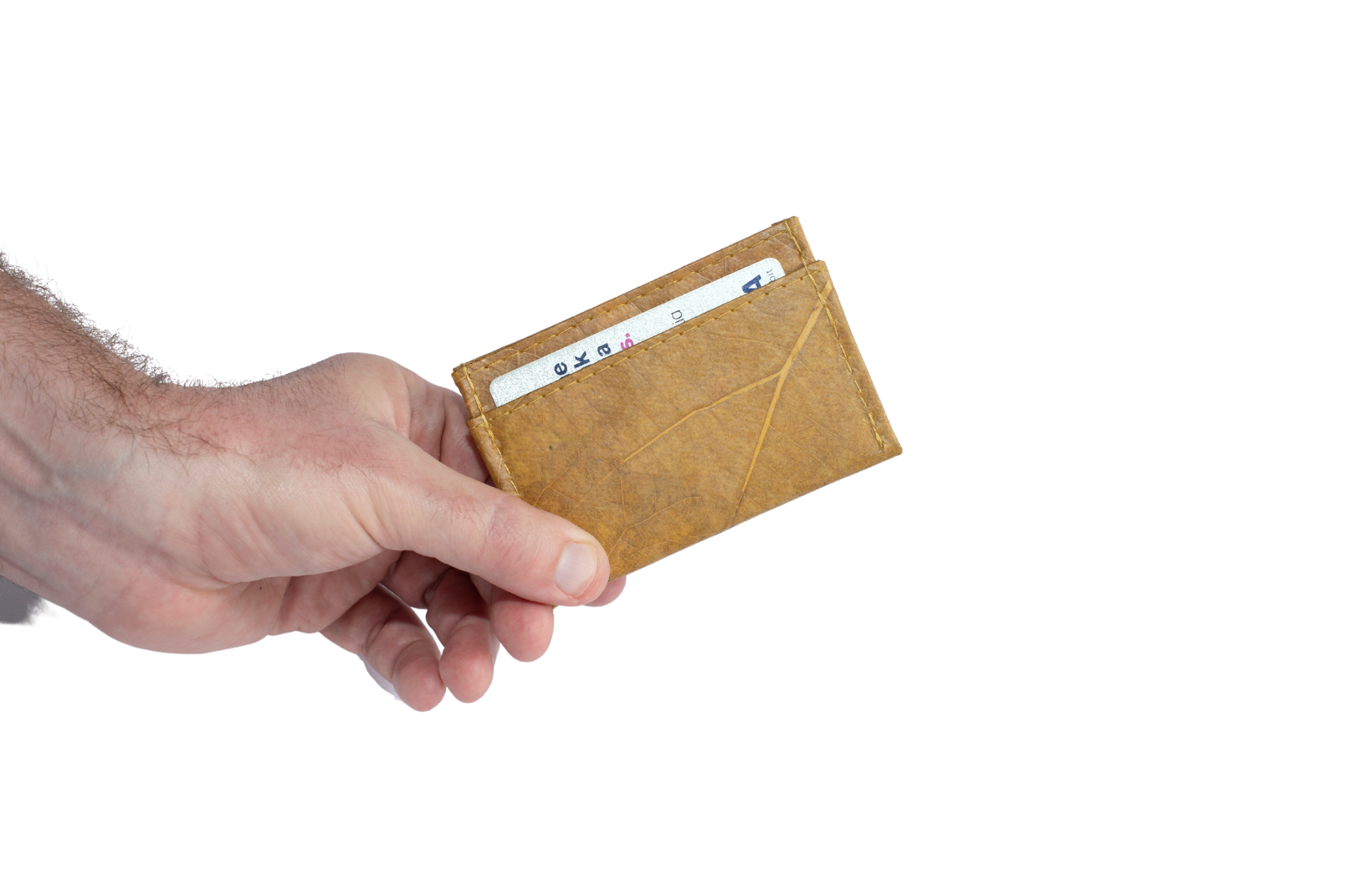 Vegan Leather Card Holder - Mustard