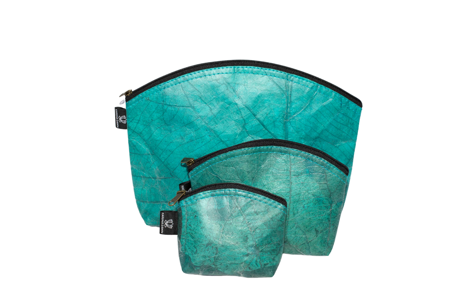 Vegan Leather Cosmetic Bag -  Extra Large - Turquoise