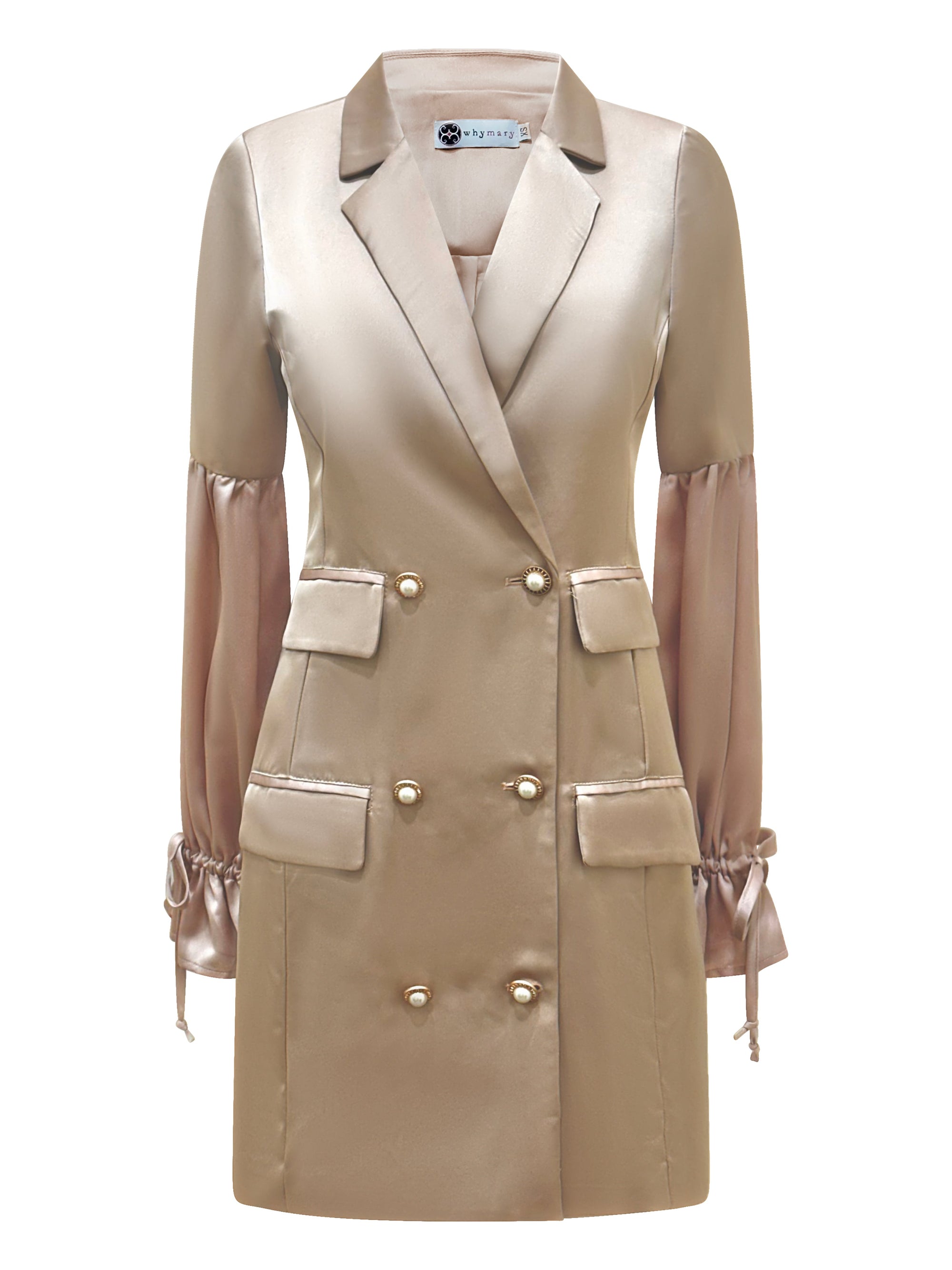 Why Mary "Coco Crush" Champagne Nude Coat Dress