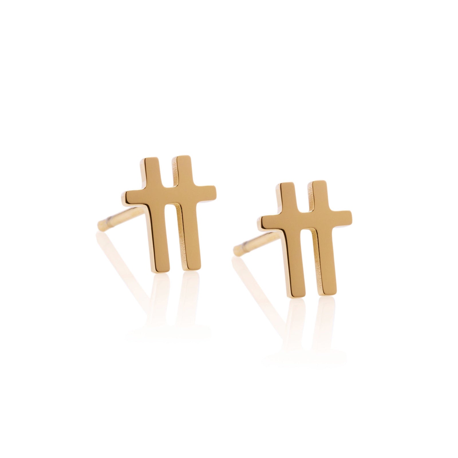 Swish Gold Stud Earrings