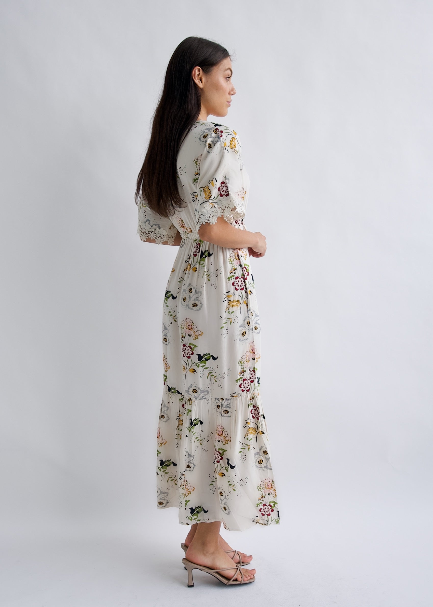 "Garden Party" Vintage Floral Maxi Dress