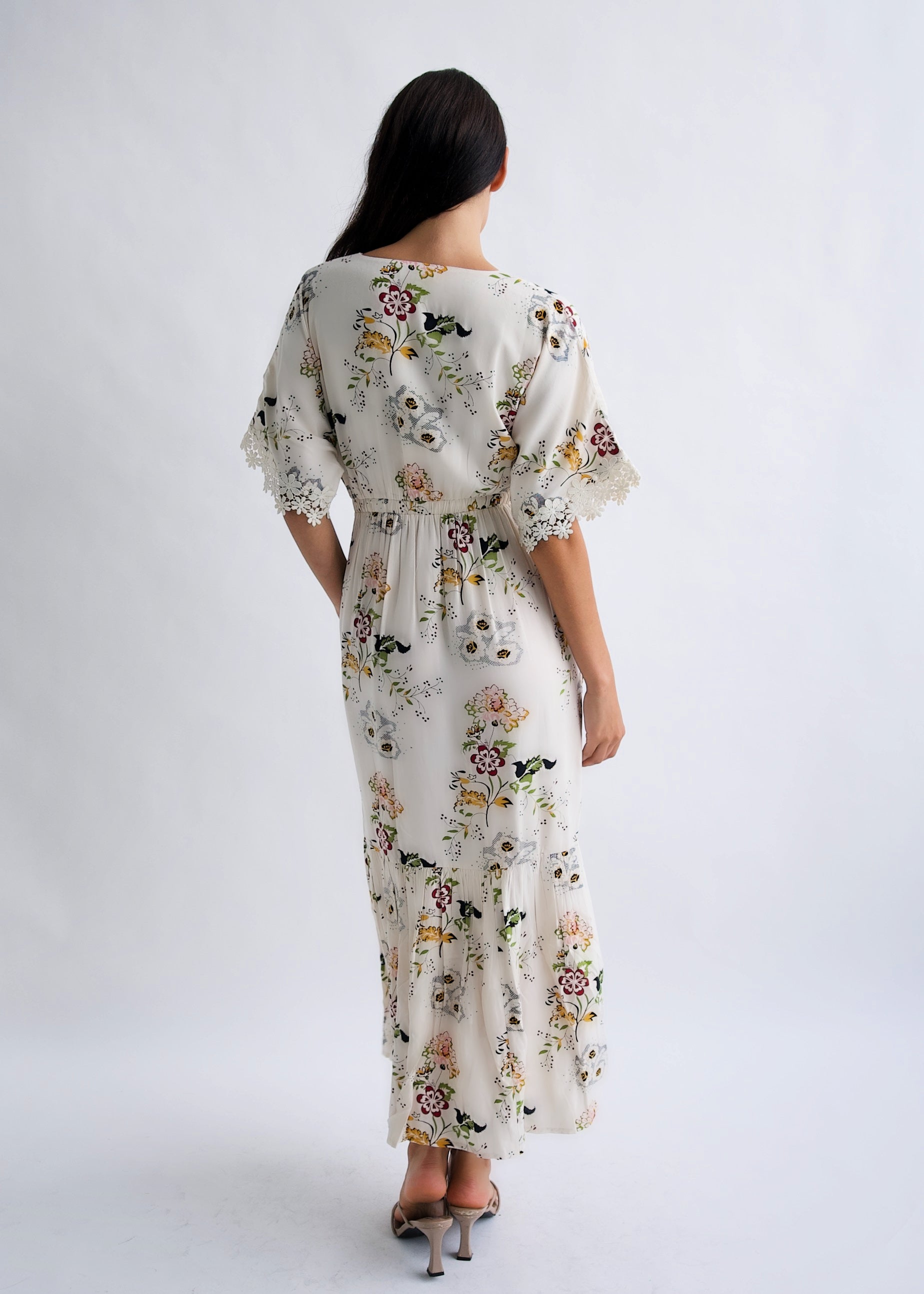 "Garden Party" Vintage Floral Maxi Dress