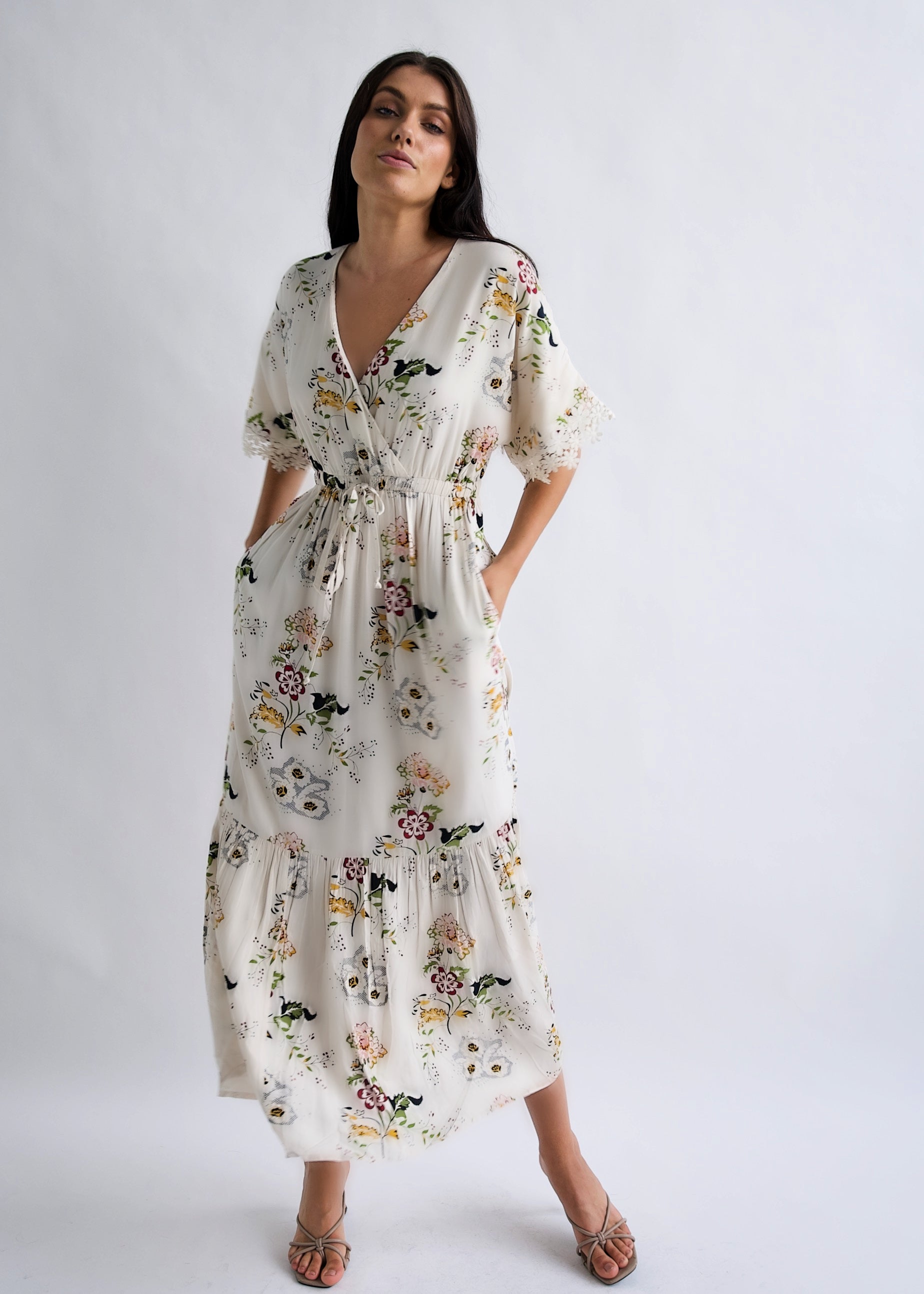 "Garden Party" Vintage Floral Maxi Dress