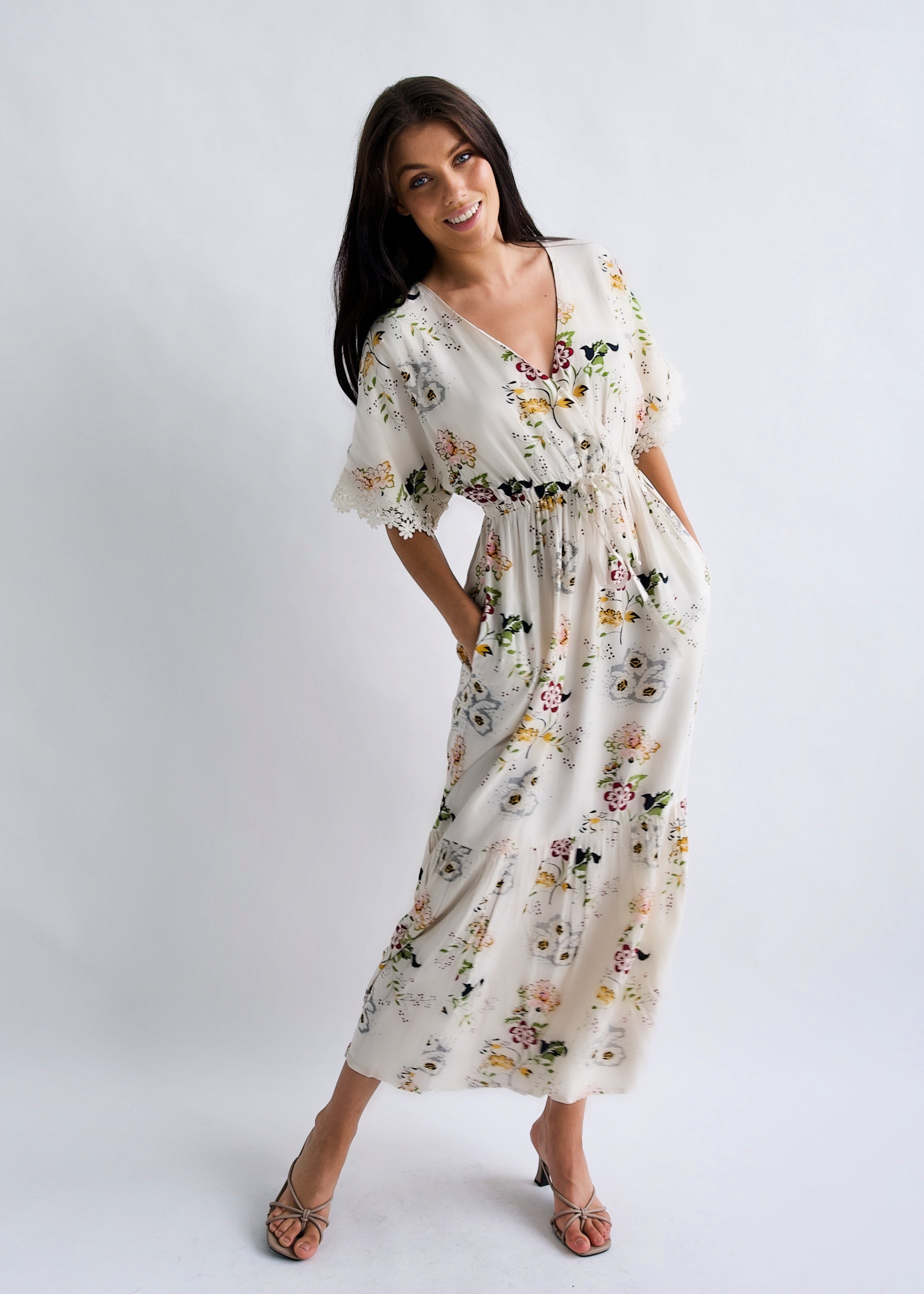 "Garden Party" Vintage Floral Maxi Dress