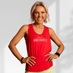 Anchored | Red women's sleeveless activewear top - Empowered Clothing - stride