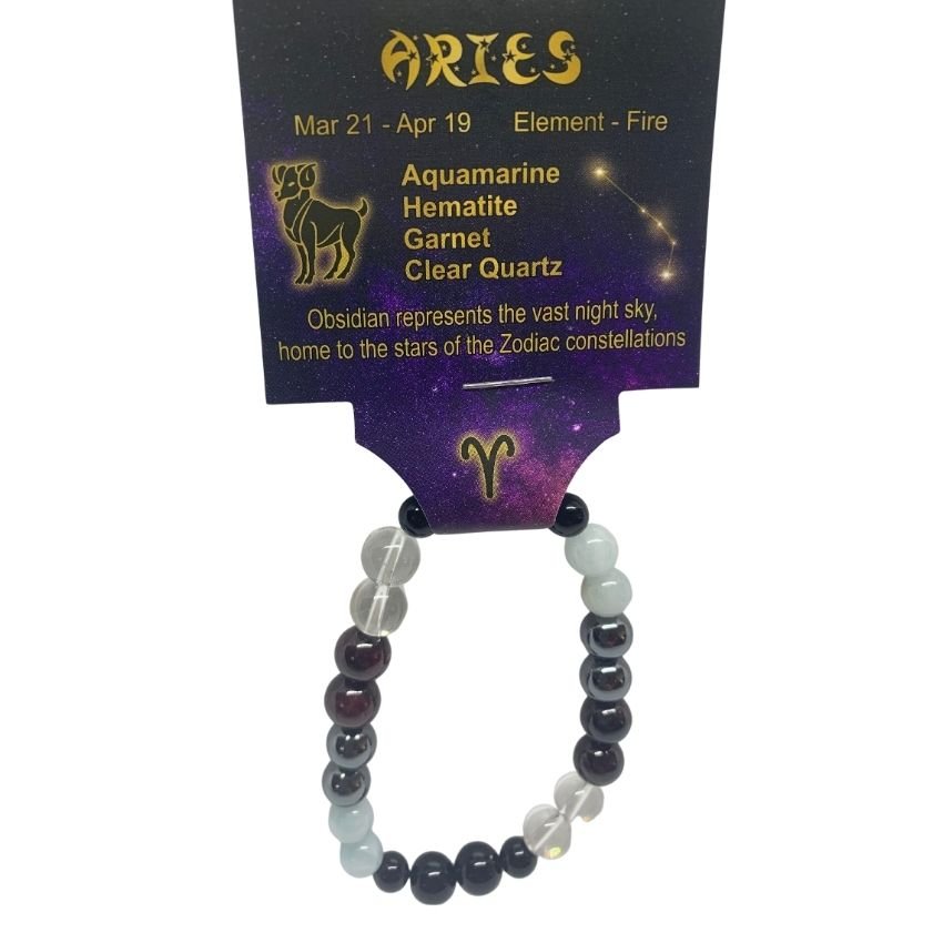 Aries | Crystal Healing Bracelet for Zoadic Energy - Empowered Clothing - stride