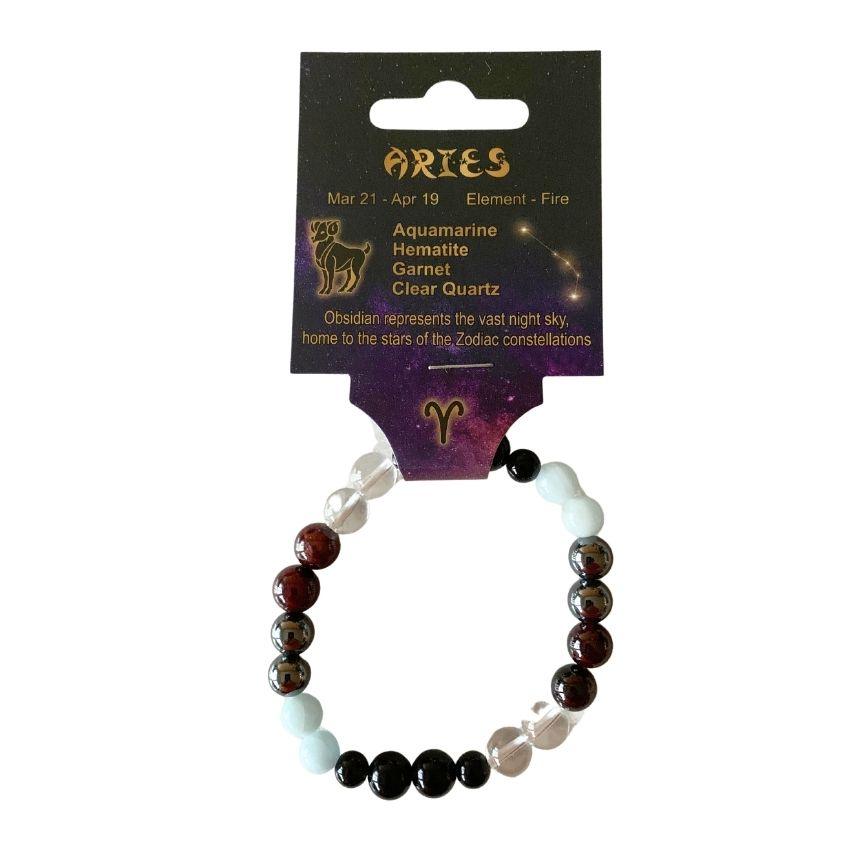 Aries | Crystal Healing Bracelet for Zoadic Energy - Empowered Clothing - stride