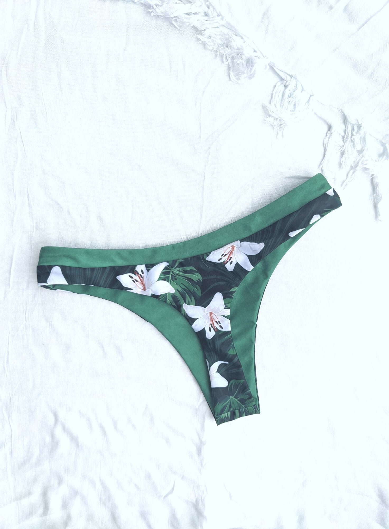 Bailey Reversible Bikini Bottom - Green/Midnight Jungle Print - Yindi & Salt - stride