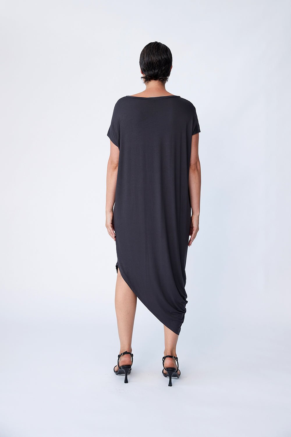 Bamboo Asymmetric Dress - Walnut - Tluxe - stride