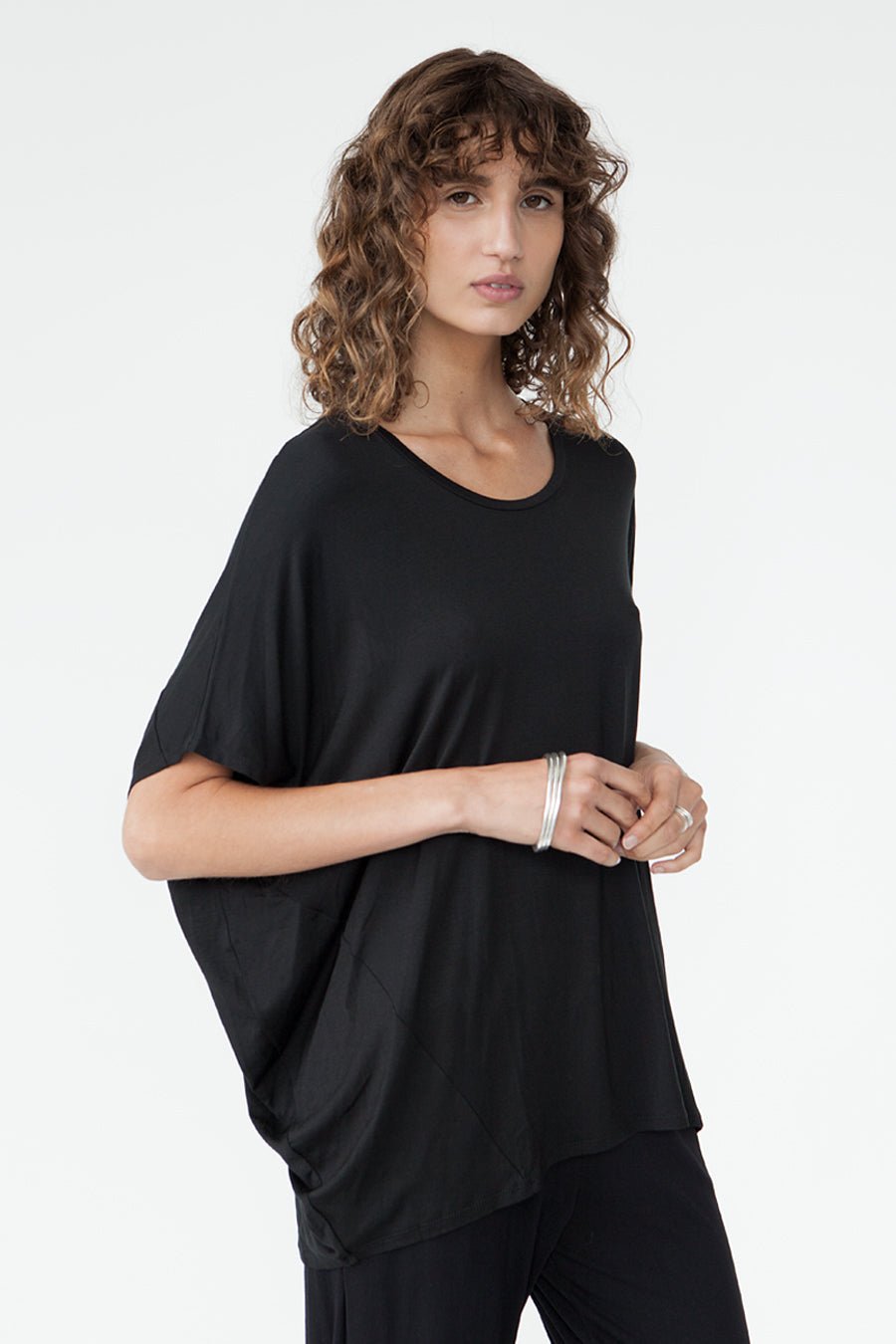 Bamboo Cocoon Top - Black - Tluxe - stride