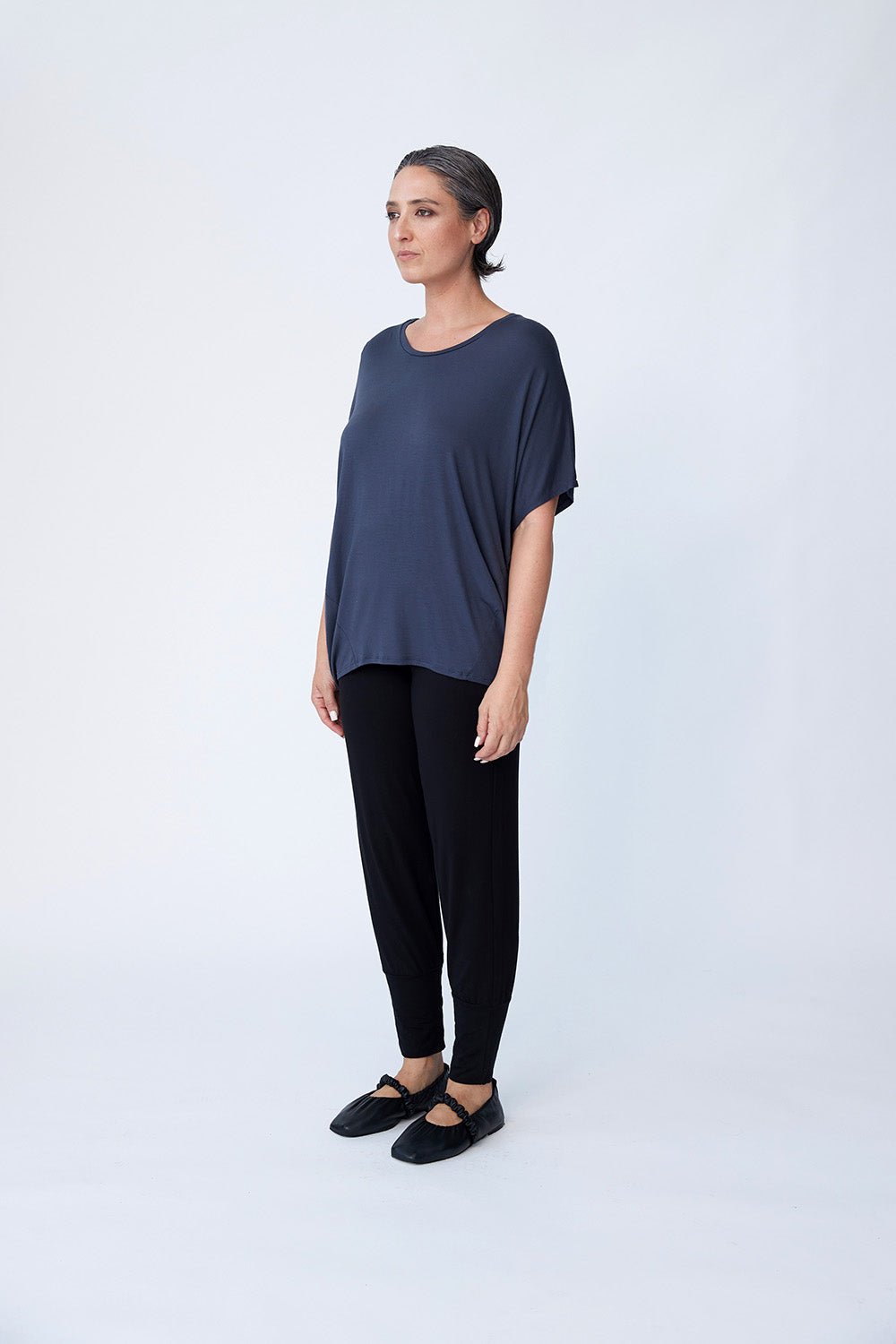 Bamboo Cocoon Top - Charcoal Grey - Tluxe - stride