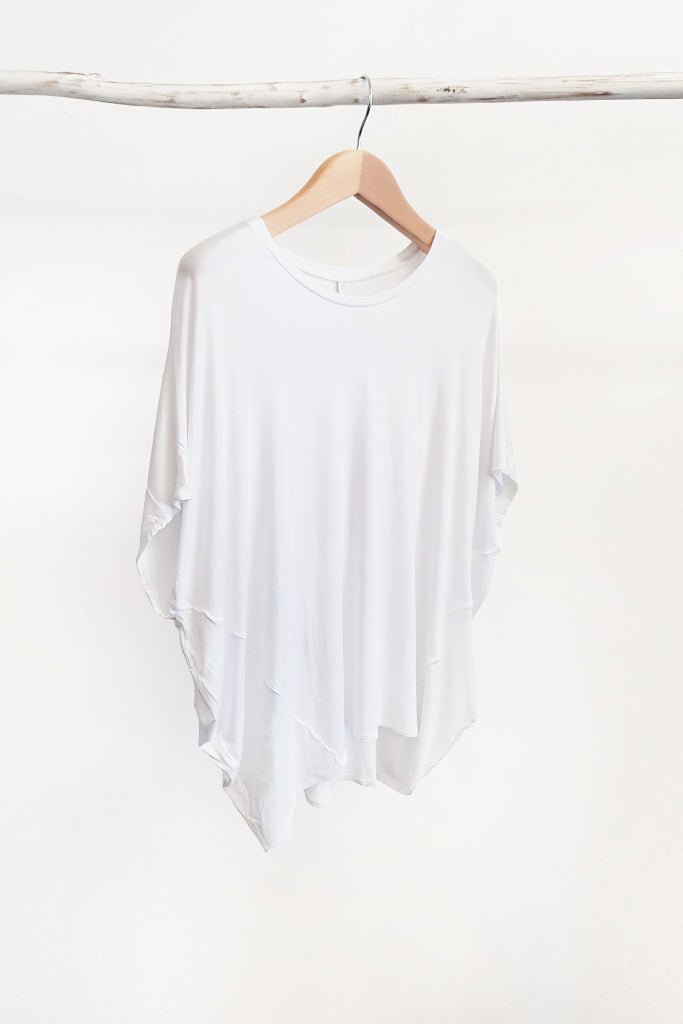 Bamboo Cocoon Top - White - Tluxe - stride