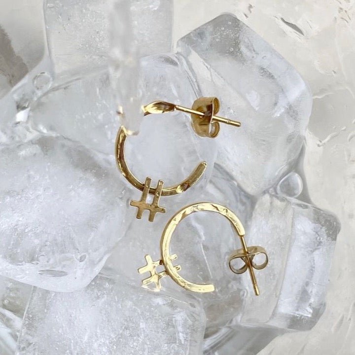 Baseline Gold Hoop Earrings - EVER Jewellery - stride