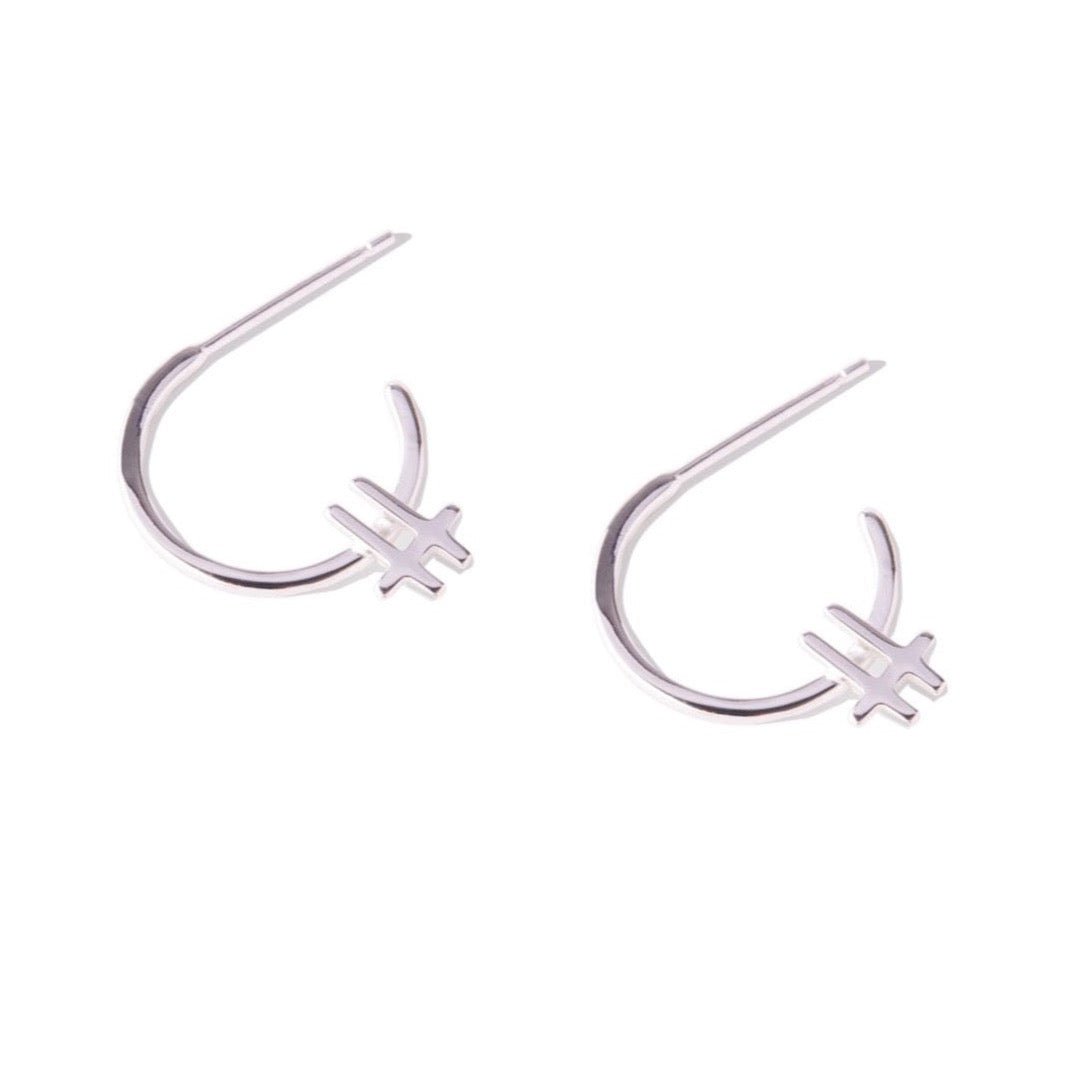 Baseline Silver Hoop Earrings - EVER Jewellery - stride