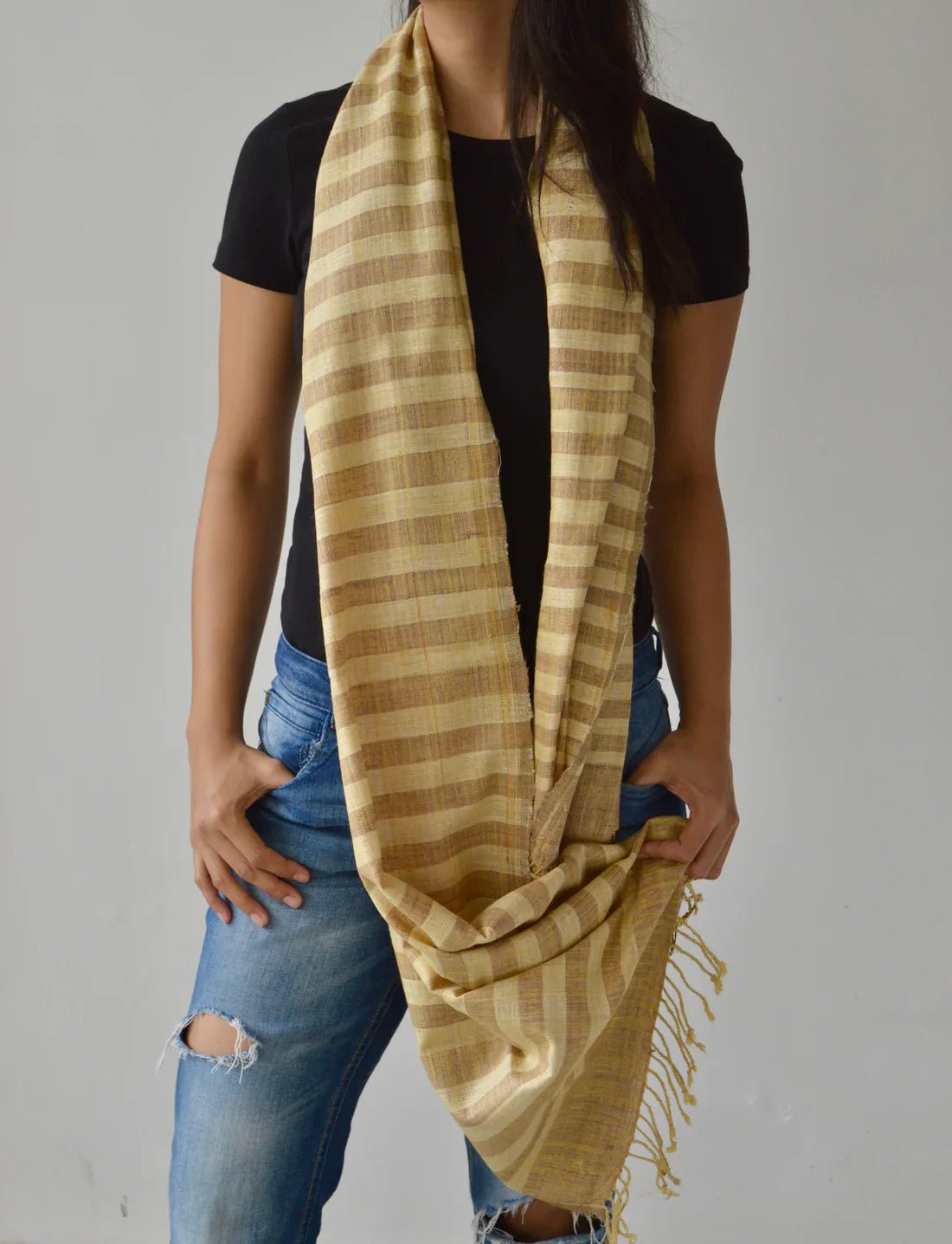 Beige Eri silk scarf - Bethikal - stride