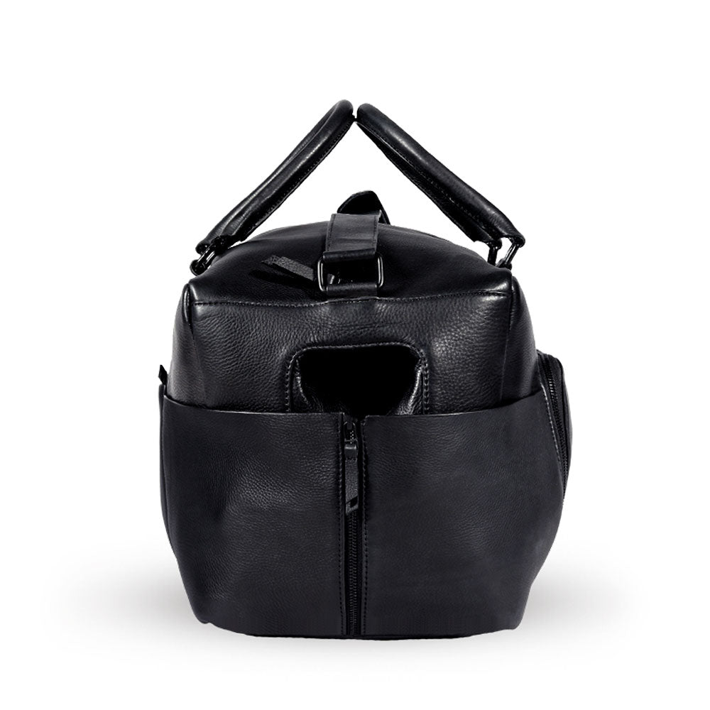 Belgian Hare Rabbit Weekender Leather Bag - Black - Bethikal - stride