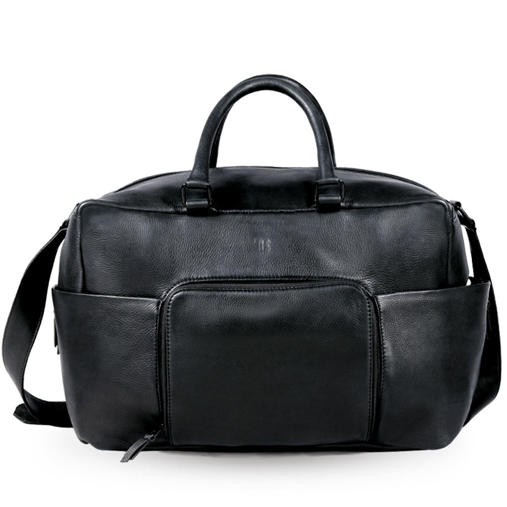 Belgian Hare Rabbit Weekender Leather Bag - Black - Bethikal - stride