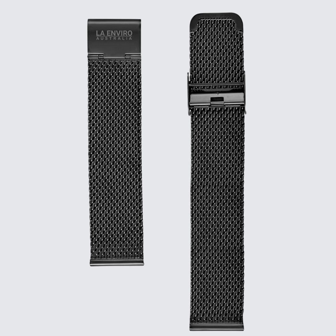 Black Mesh Wrist Strap | 20MM - La Enviro - stride