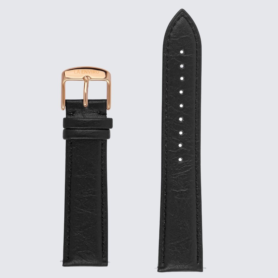 Black Pineapple Leather Watch Strap | 20MM - La Enviro - stride