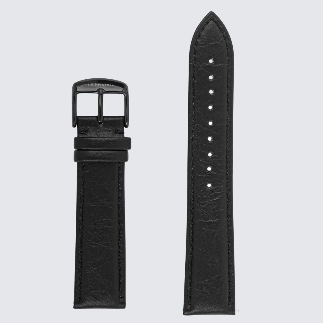 Black Pineapple Leather Watch Strap | 20MM - La Enviro - stride