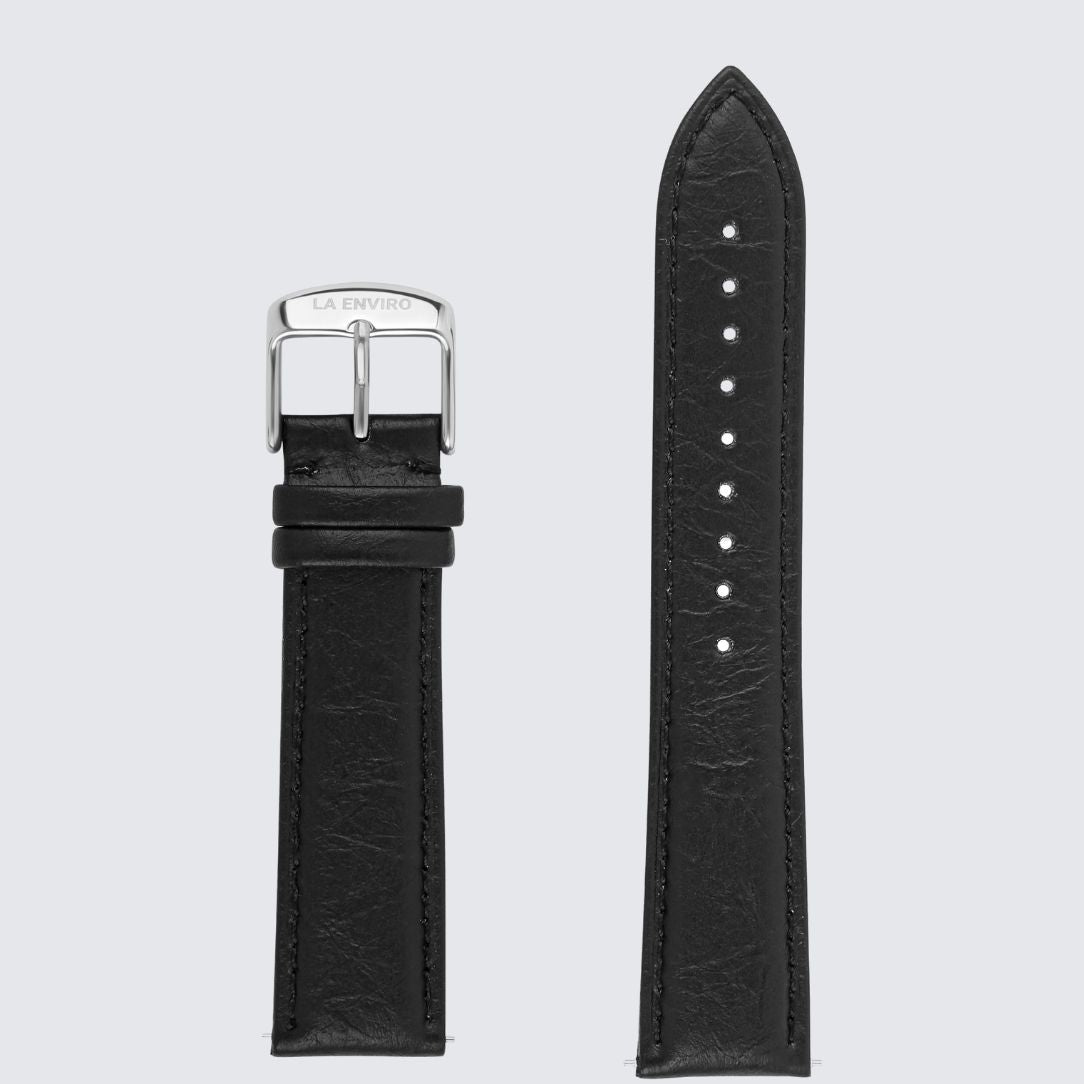 Black Pineapple Leather Watch Strap | 20MM - La Enviro - stride