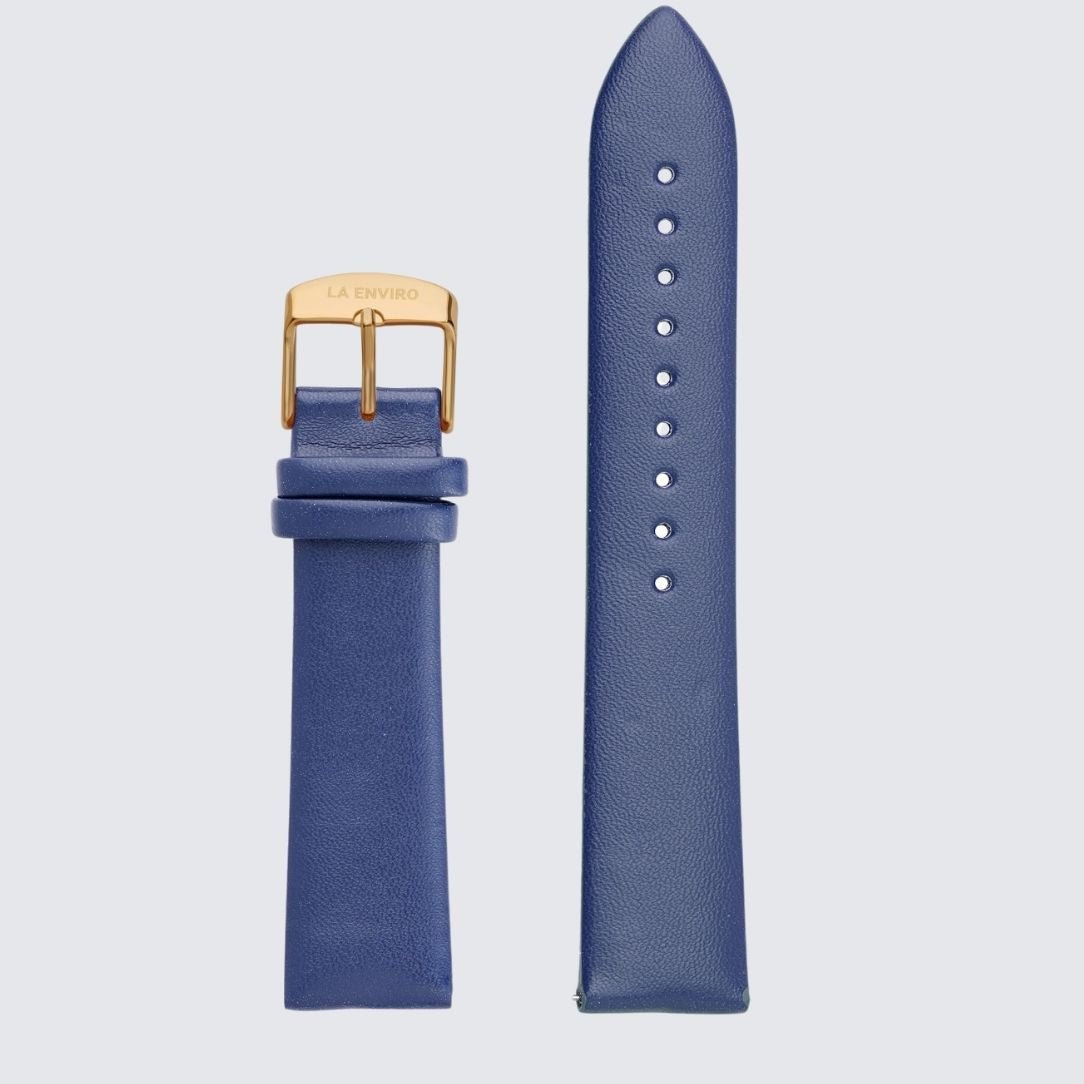 Blue Vegan Leather Unstitched Strap | 20MM - La Enviro - stride