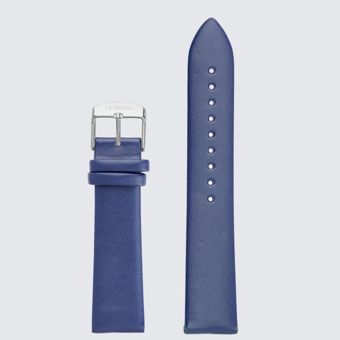 BLUE VEGAN LEATHER UNSTITCHED STRAP | 20MM - La Enviro - stride