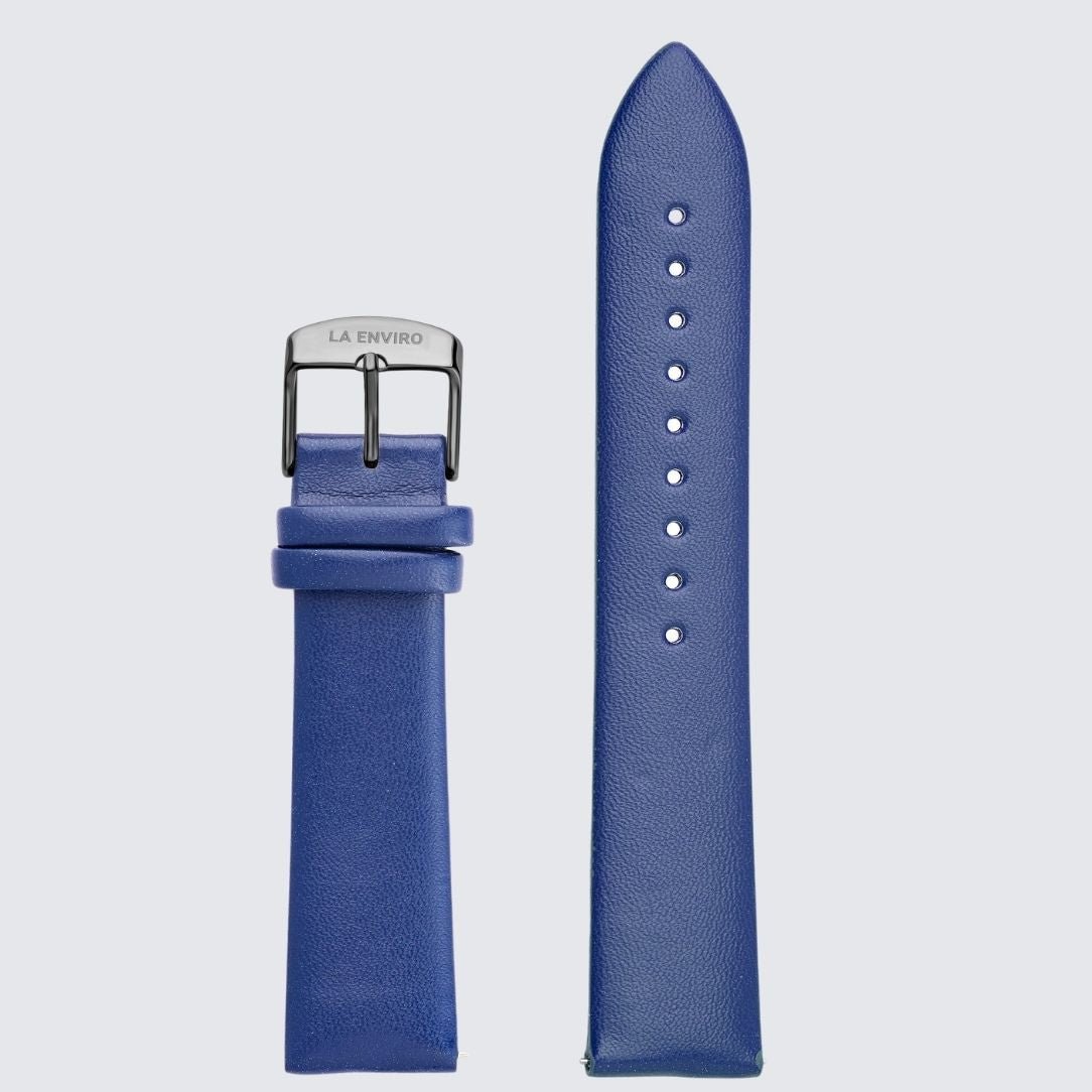 BLUE VEGAN LEATHER UNSTITCHED STRAP | 20MM - La Enviro - stride