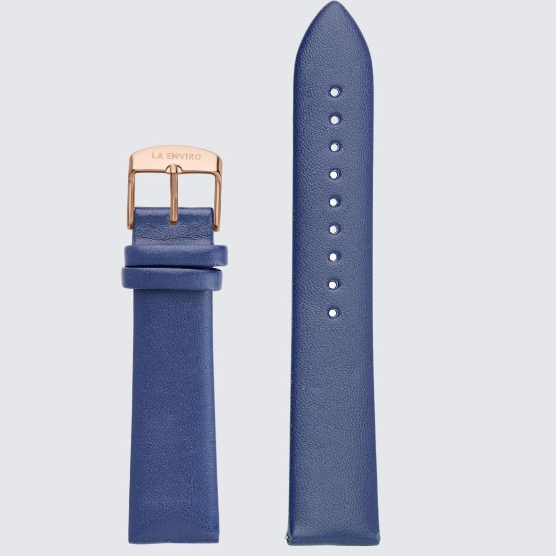 BLUE VEGAN LEATHER UNSTITCHED STRAP | 20MM - La Enviro - stride