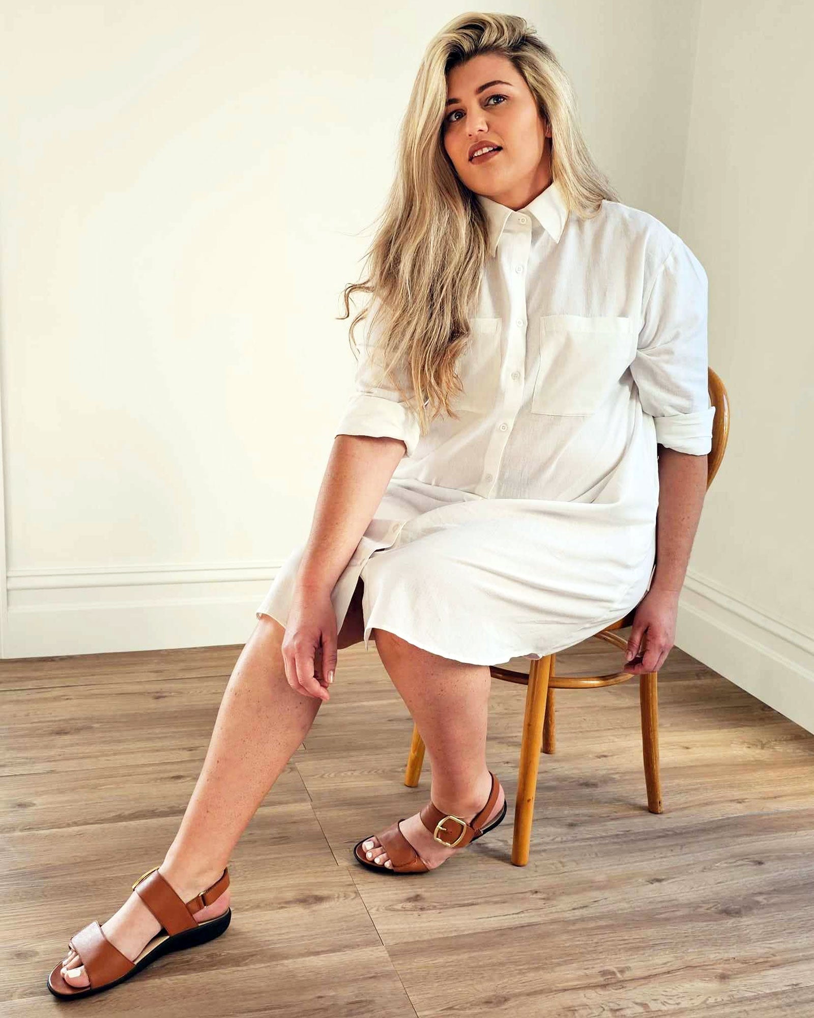 Boyfriend Shirt Dress // White - Hope & Harvest - stride