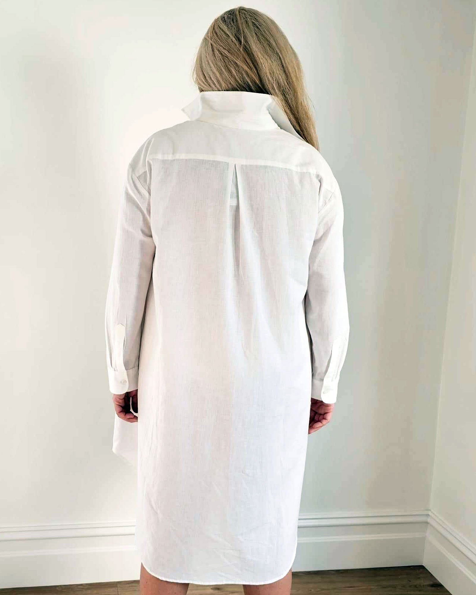 Boyfriend Shirt Dress // White - Hope & Harvest - stride