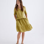 Carly Linen Top in Olive-Devina Louise-stride