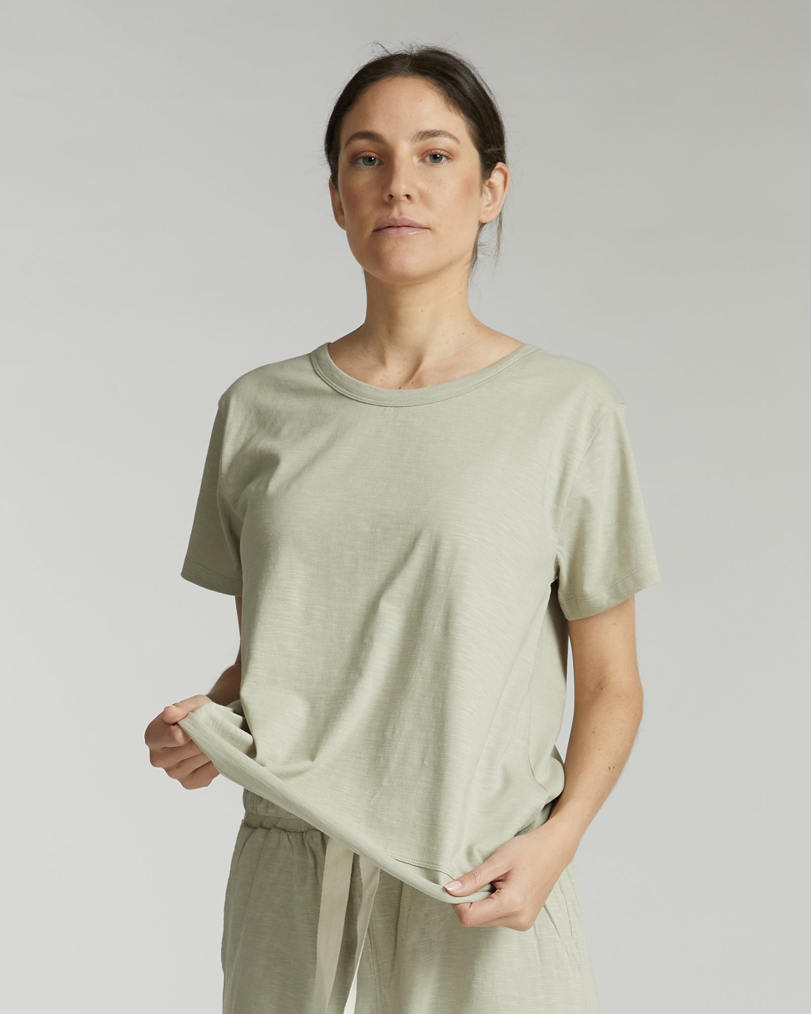 The Raw Hem Slub Tee | Sage