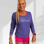 Connecting | Purple long sleeve activewear top for women - Empowered Clothing - stride