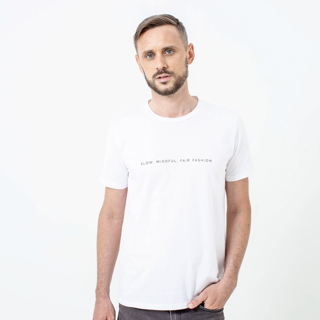 Cotton Crew (Printed) | White - Dorsu - stride