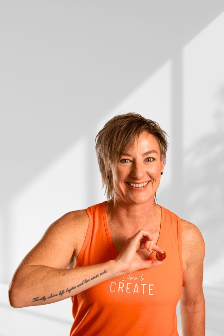 Create | Orange sleeveless activewear top for women - Empowered Clothing - stride