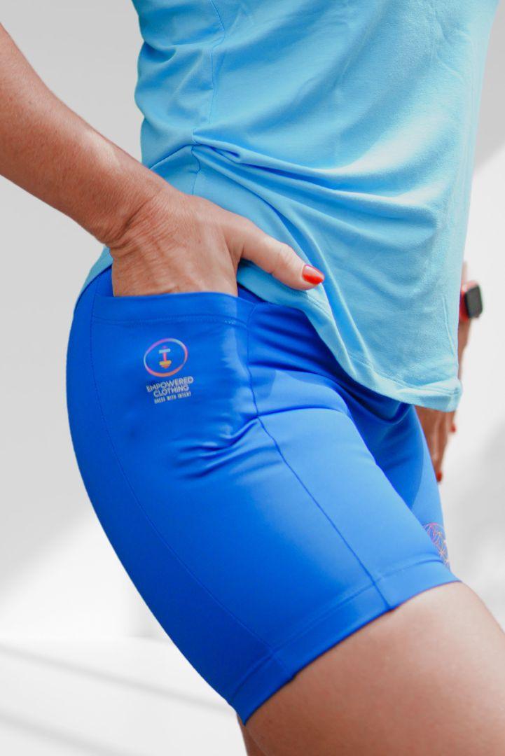 Creation Hot pants | Ocean Blue Activewear Shorts For Women - Empowered Clothing - stride