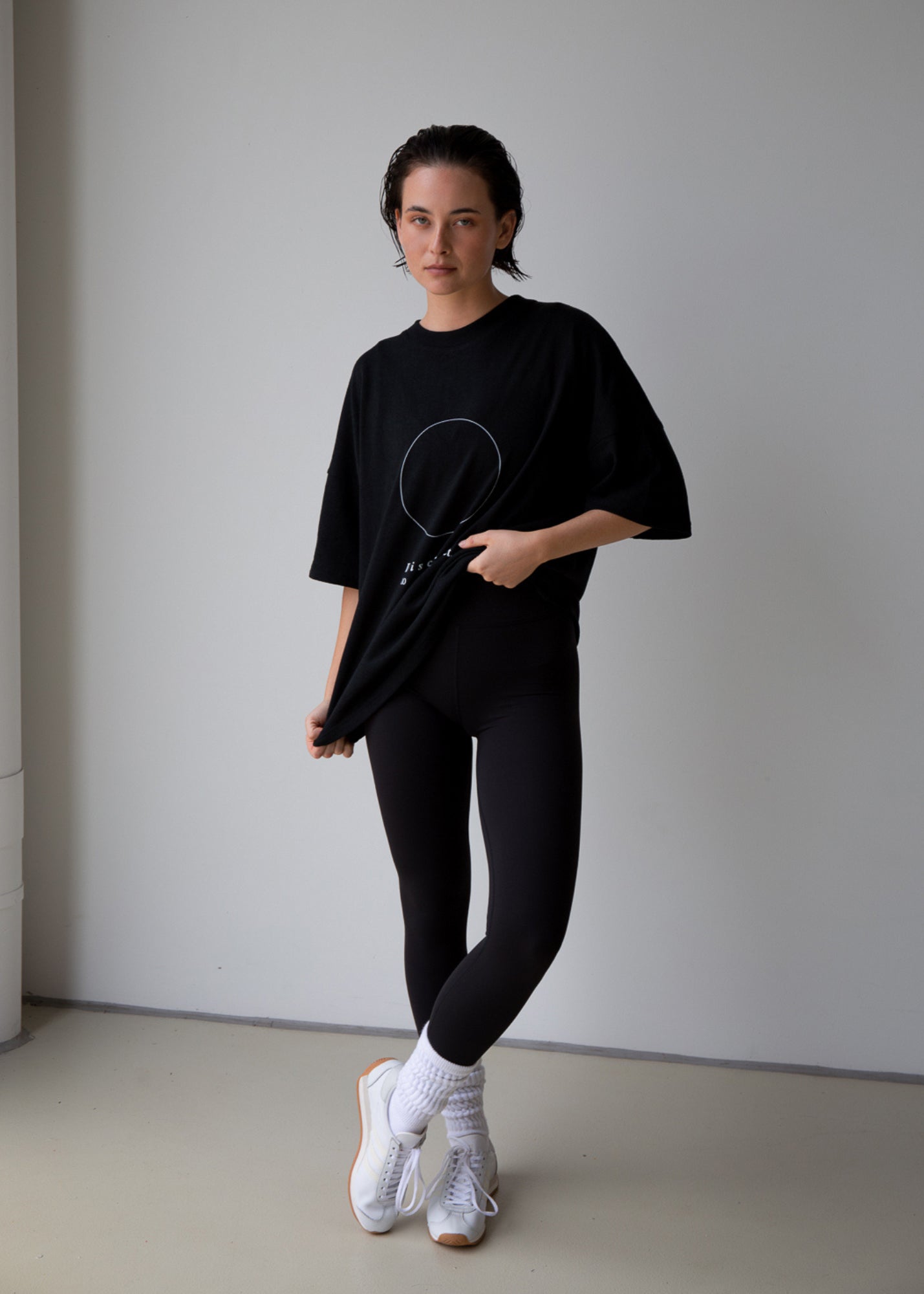 Disconnect to Reconnect Full Circle T-Shirt - Onyx Black - Pinky & Kamal - stride