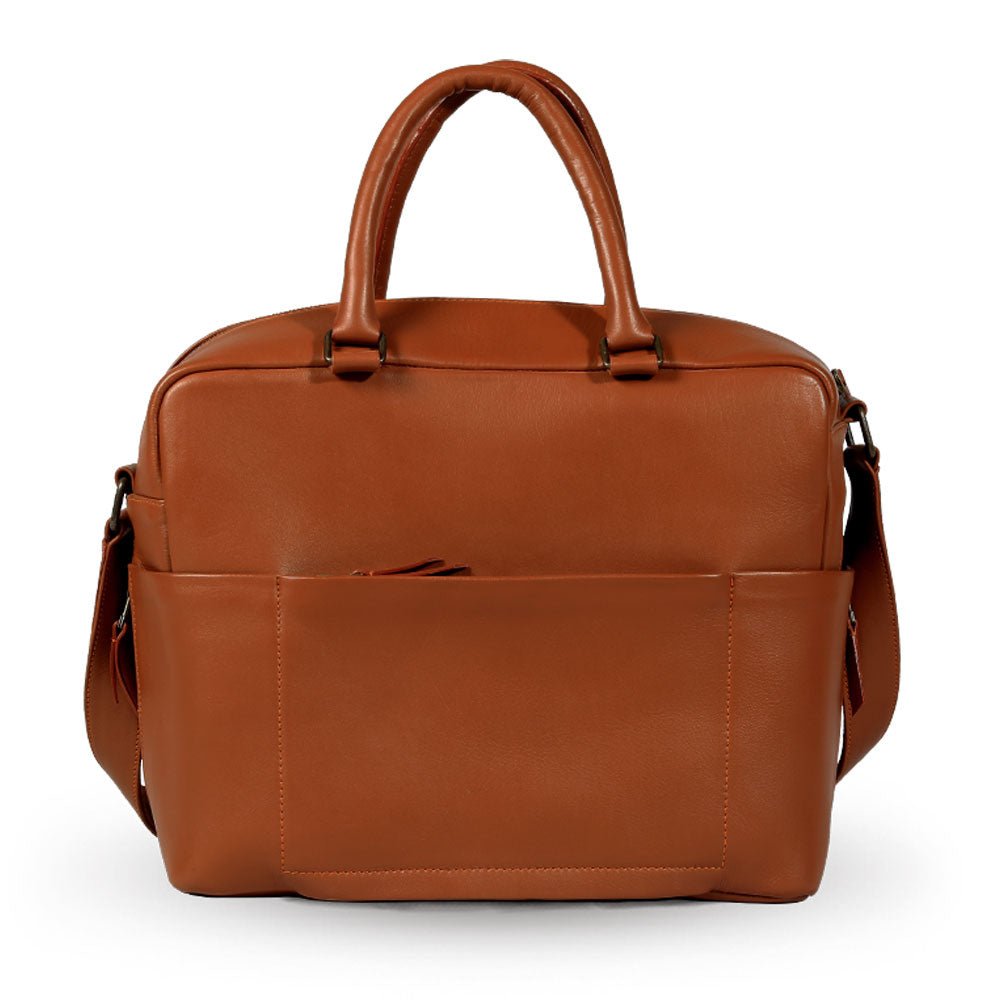 DOLPHIN MESSENGER LEATHER BAG(Tan) - Bethikal - stride